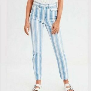 American Eagle Outfitters AEO Striped Mom Jeans